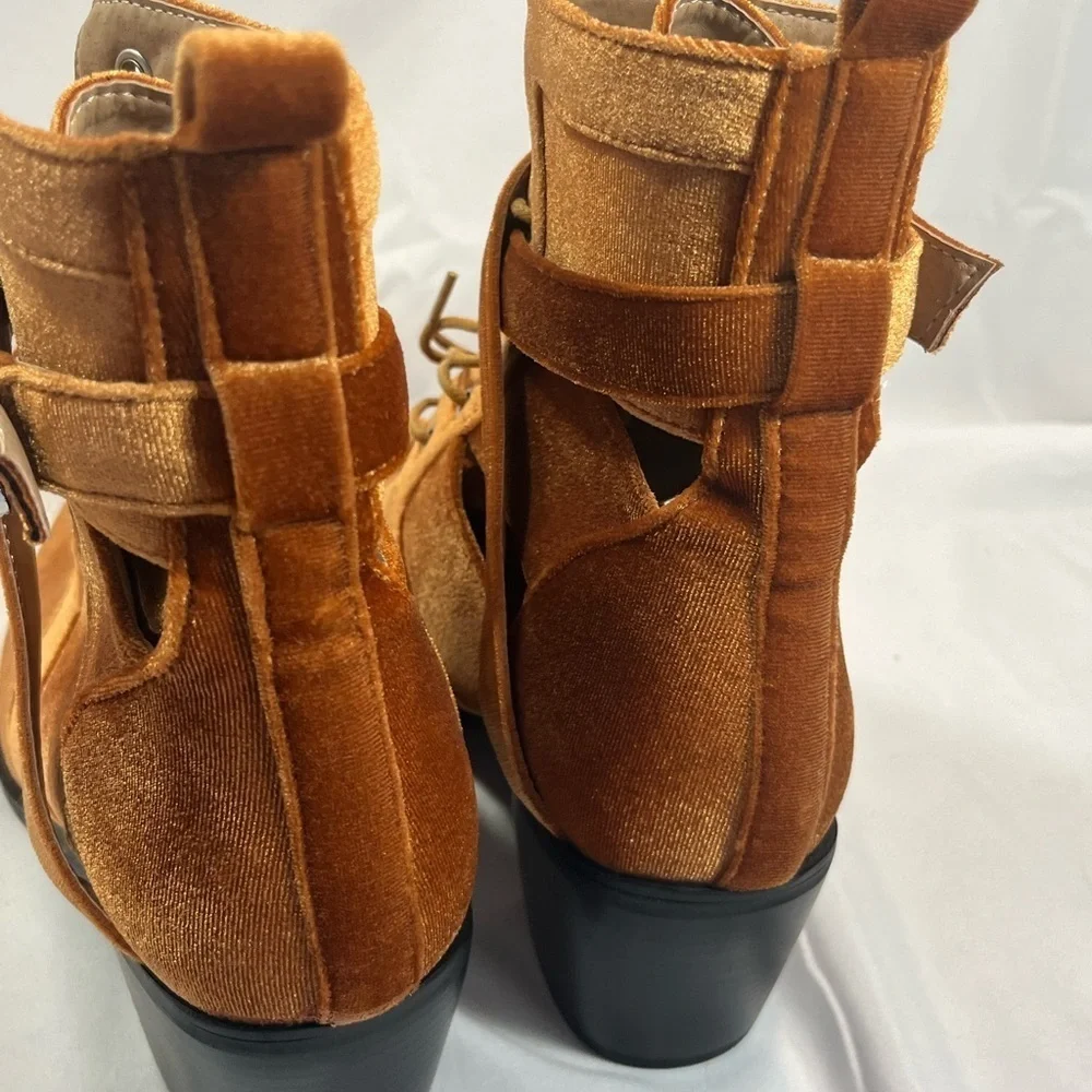 Like New!!!  Nasty Gal Copper Velvet Velour Booties
